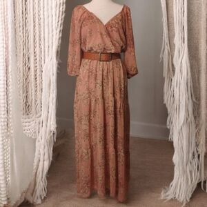 Luxology Floral Maxi Dress in Pink